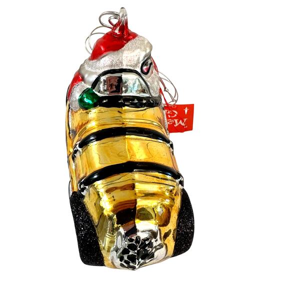 Dept 56 Handblown Mercury Glass Jumbo Christmas 'Santa's Racecar' Ornament-NWT - Picture 5 of 6